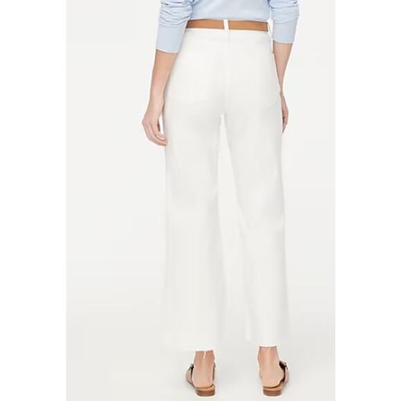 NEW J. Crew Factory Wide-Leg Crop Jean in All-Day Stretch Eggshell White, 29 - Picture 2 of 11